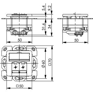 Produktbild für Netzwerkdose Telegärtner AMJ45 8/8 UP/50 Unterputz