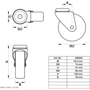 Produktbild für Schwerlastrolle Dörner+Helmer Set 4-teilig