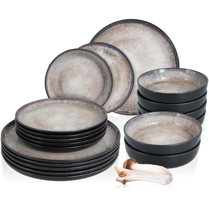 Moritz&Moritz Tafelservice Vida, Porzellan, für 6 Personen, beige, rund, 18-teilig – Böttcher AG