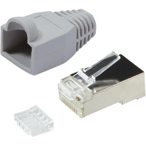 Modularstecker LogiLink MP0021, graue Tülle, Cat.6/7, RJ45