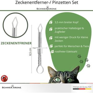 Produktbild für Zeckenzange Schwertkrone Zecken-Set 4-teilig
