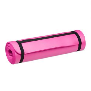 Produktbild für Yogamatte Relaxdays mit Tragegurt, pink, 1 cm stark