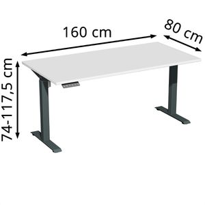 Produktbild für Schreibtisch Geramöbel Elevate Home, lichtgrau / anthrazit