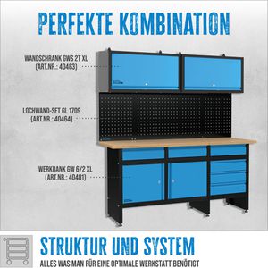 Produktbild für Werkzeugschrank Güde GWS 2T XL, 40463, Metall, schwarz / blau