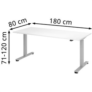 Produktbild für Schreibtisch Hammerbacher XMST 19, weiß / silber