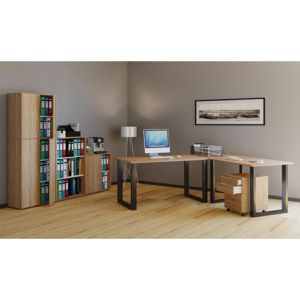 Produktbild für Schreibtisch VCM Lona, 914778, sonoma eiche / schwarz