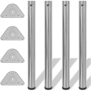 Produktbild für Tischbein vidaXL 242145, silber aus Metall