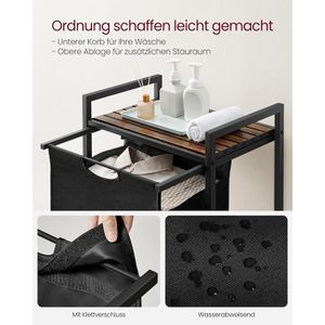 Produktbild für Wäschekorb Vasagle BLH101B01, braun/schwarz