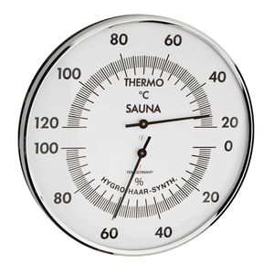 TFA Saunathermometer 40.1032 analog, Metall, mit Hygrometer, Ø 132mm