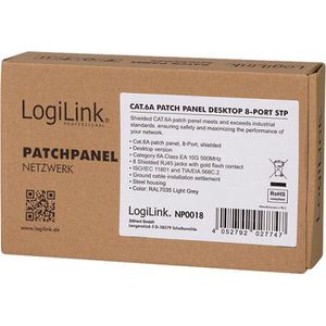 Produktbild für Patchpanel LogiLink NP0018, Cat 6A
