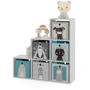 Produktbild für Bücherregal Vicco 50502, weiß, mit 6 Faltboxen