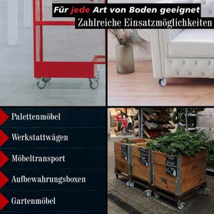 Produktbild für Möbelrolle PRIOstahl mit Anschraubplatte, 4-teilig
