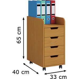 Produktbild für Rollcontainer VCM Konal Mini 913234, aus Holz, buche