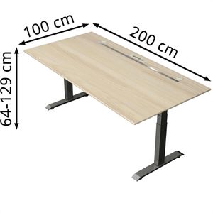 Produktbild für Schreibtisch Kerkmann Move boost 4, ahorn / anthrazit