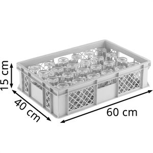Produktbild für Eurobox Alpha-Paletten Gläserkiste, grau, 28 Liter