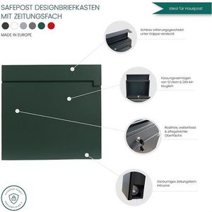 Produktbild für Briefkasten SafePost ScanPro 810 RAL6009, grün, aus Stahl