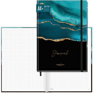 Notizbuch paper&you Shiny Teal, 8213-3, blau / schwarz, A4+