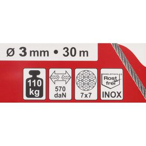Produktbild für Drahtseil Dörner+Helmer 190397, Traglast bis 110 kg