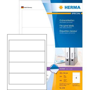 Rückenschilder Herma 4291 Special, weiß