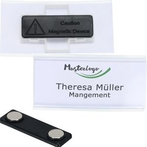 Böttcher-AG Namensschilder Business, 74 x 34 mm, mit Magnet, transparent, 10 Stück , 10 Stück