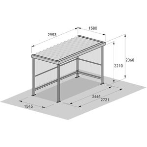 Produktbild für Personenunterstand WSM Jena Maxi, silber, aus Metall