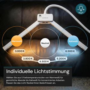 Produktbild für Schreibtischlampe Luxula LX700158, weiß, LED, dimmbar