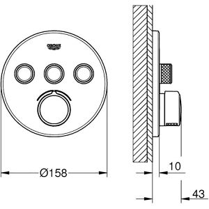 Produktbild für Duscharmatur GROHE Grohtherm SmartControl, 29146000, verchromt