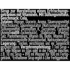 Produktbild für Sirup ESN Ultra Vitamin Syrup Cola Flavor, zuckerfrei