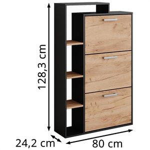 Produktbild für Schuhschrank Vicco Orlando, anthrazit / eiche