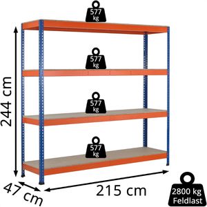 Produktbild für Weitspannregal Schulte 18290-N, 4 Holzböden