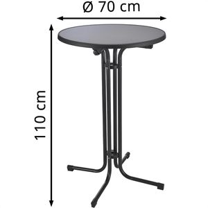 Produktbild für Stehtisch Böttcher-AG Premium anthrazit, Ø 70 cm, 90° klappbar