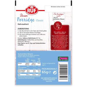 Produktbild für Haferbrei RUF Porridge, Classic
