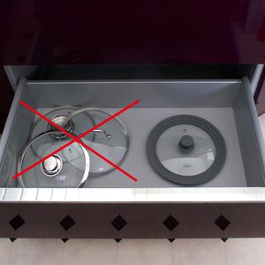 Produktbild für Glasdeckel STONELINE 13705 grau, 16-20cm &amp; 24-28cm