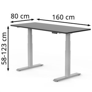 Produktbild für Schreibtisch FlexiSpot E7S 2026, schwarz / grau