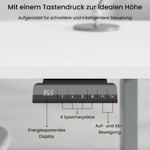 Produktbild für Schreibtisch FlexiSpot E1S Pro, weiß / grau