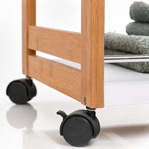Produktbild für Badregal Zeller 18633, aus Holz, braun / weiß