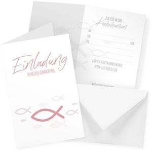 Produktbild für Einladungskarten itenga 33103160, Altrosa, für Kommunion