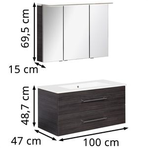 Produktbild für Waschtisch Fackelmann B.perfekt, mit Spiegelschrank