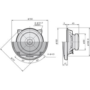 Produktbild für Einbaulautsprecher Pioneer TS-G1010F, schwarz, 30 W, 1-Weg