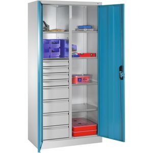 Produktbild für Werkzeugschrank CP-Möbel 8921-305, aus Metall, grau/ lichtblau