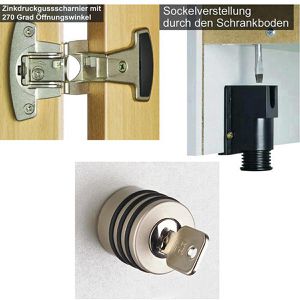 Produktbild für Kleiderschrank Hammerbacher Solid 6200, silber / buche