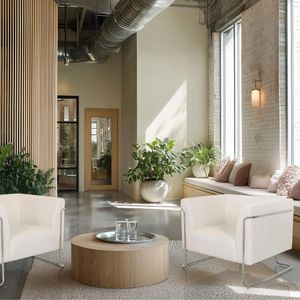 Produktbild für Loungesessel hJh-OFFICE CURACAO CORD, 713517, weiß