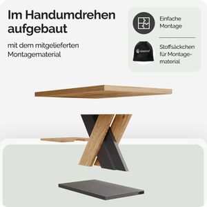 Produktbild für Couchtisch CASARIA Detroit, aus Holz, braun / grau