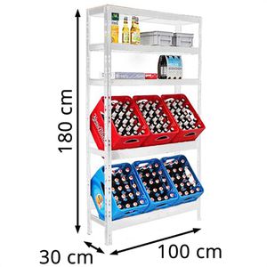 Produktbild für Getränkekistenregal PROREGAL Bodensee, für 6 Kisten