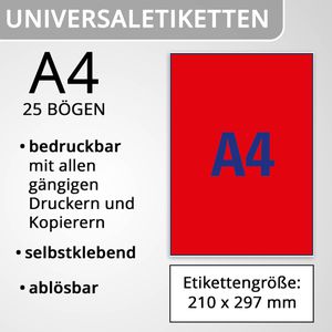 Produktbild für Universaletiketten Zweckform L6005-25, neon-rot