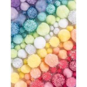 Produktbild für Pompons Folia 50349 Jumbo Pastell, farbig sortiert