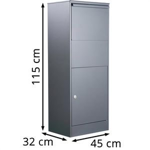 Produktbild für Paketbriefkasten Allux 800L Parcel RS, anthrazit