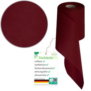 Sensalux Tischläufer 69704987, waschbar, bordeaux, aus Vliesstoff, auf Rolle, 15 cm x 25 m