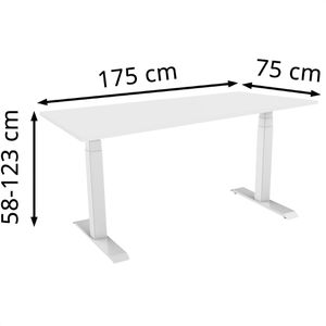 Produktbild für Schreibtisch Celexon eAdjust-58123, weiß / weiß