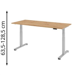 Produktbild für Schreibtisch Hammerbacher XDSM 19, asteiche / silber